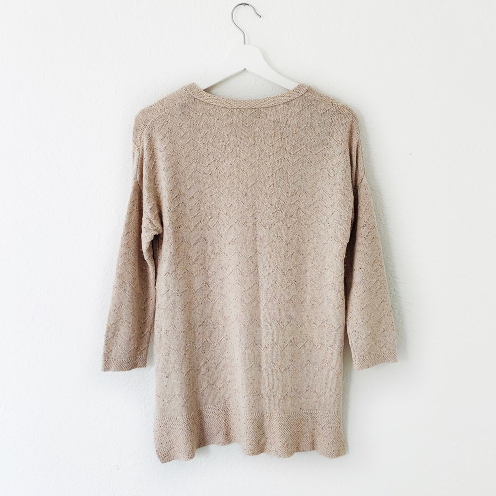 Lucky Brand Tan Confetti Chevron Pattern Sweater S - Picture 4 of 4